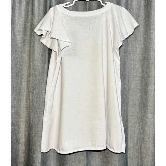 Chaser Girls Rainbow Peace Sign Flutter Short Sleeve T Shirt White Size 10 Girls - Picture 2 of 8